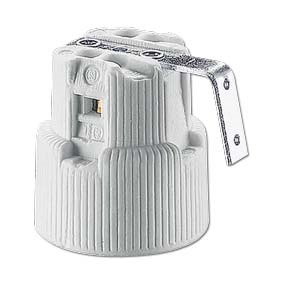 Porcelain Lampholder E27 Angle Bracket Without Earth