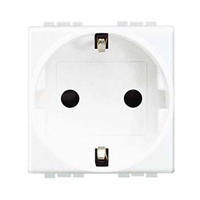 Socket 16A with earth lateral contacts - white