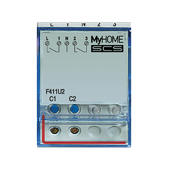 Actuator 2-channels management, 2 DIN modules