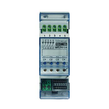 4 independent relay actuator, 2 DIN modules