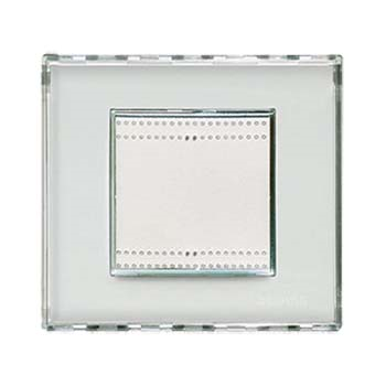 Cover plate 2 modules crystal transparent customizable