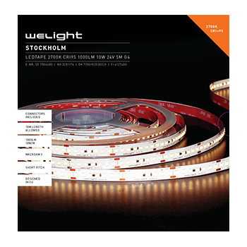 STOCKHOLM LEDtape 2700K CRI95 1000LM 10W 24V 5M G4