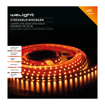 STOCKHOLM LEDtape 2700-2000K CRI90 1500LM DIM2WARM 15W 24V 5M